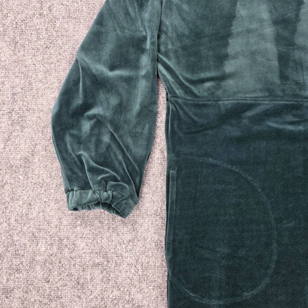 Anthropologie Sweater Dress Womens Medium Green Velour Saturday Sunday 1/4 Zip - Picture 11 of 16